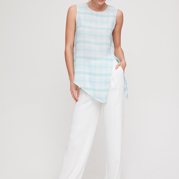 LAST CALL!! NWOT Babaton Plaid Asymmetrical Detail Shell - Picture 3 of 16